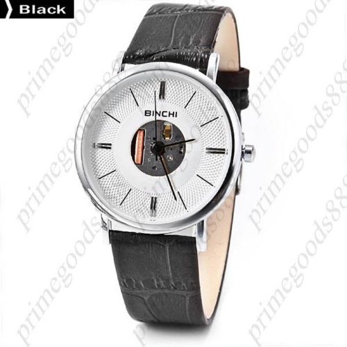 Genuine leather vj slim analog wrist free shipping men&#039;s wristwatch black for sale