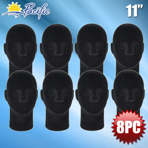 New male styrofoam foam black velvet mannequin head display wig hat glasses 8pc for sale