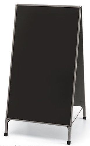 A-Frame Raw Steel Finish Double Sided Magnetic Chalkboard Sidewalk Sign w/ Erase