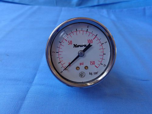 NOS 2&#034; Face AIR PRESSURE GAUGE pneumatic 150 psi 1/2 - 20 TPI brass fitting HOWA