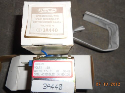 NIB Dayton 3A440 Operating Coil w. Spade Terminals  Solenoid Valve