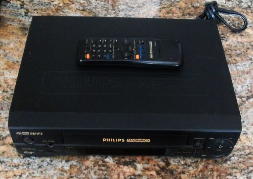 Phillips magnavox vra641 player recorder vhs vcr hi-fi stereo black w/ remote for sale