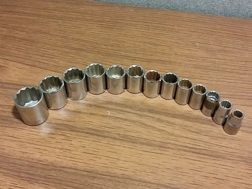 Js 13pc 1/2&#034; drive 12 point shallow socket set 7/16 - 1-1/4 for sale