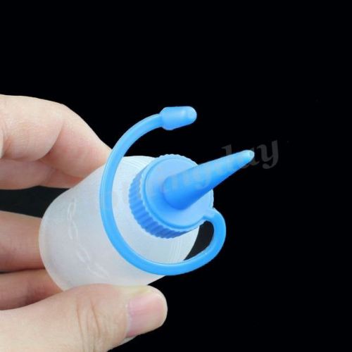 10 x 30 ml 1 oz liquid fluid dropper dispensing container sqeeze bottle blue cap for sale