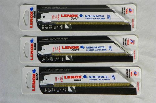 LENOX 618G 6&#034; 18TPI Titanium Edge Metal Cutting Reciprocating Saw Blade15 blades