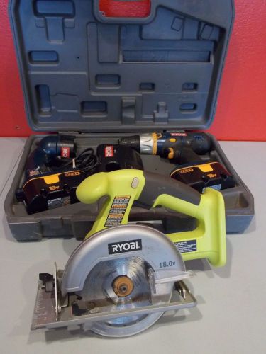 Ryobi 18.0 V Bundled Lot of Cordless Power Tools P201 - P700 - P501G  J510