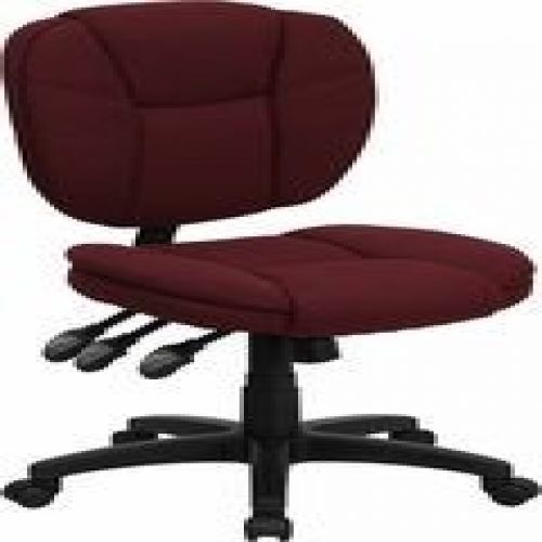 Flash Furniture GO-930F-BY-GG Mid-Back Burgundy Fabric Multi-Functional Ergonomi