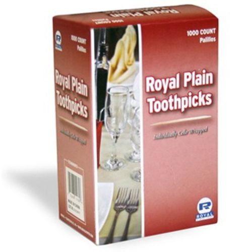 1 box 1000 count individually cello wrapped plain toothpicks riw15 royal new for sale