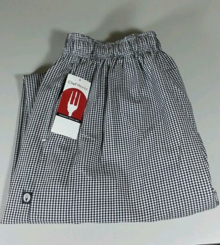 Chef Works NBCP-000-3XL Baggy Chef Pant XXXL Black White Checks (sm) Baggies 3XL