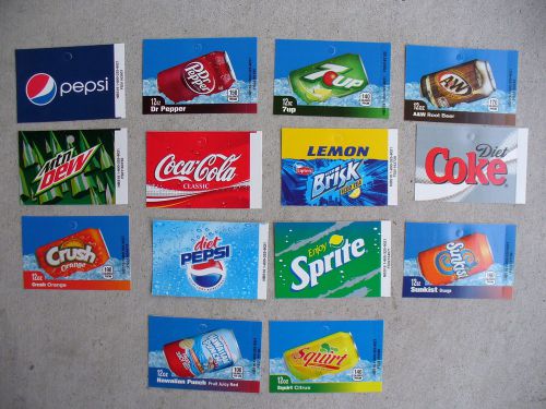 6 brand new labels for soda vending machines !! for sale
