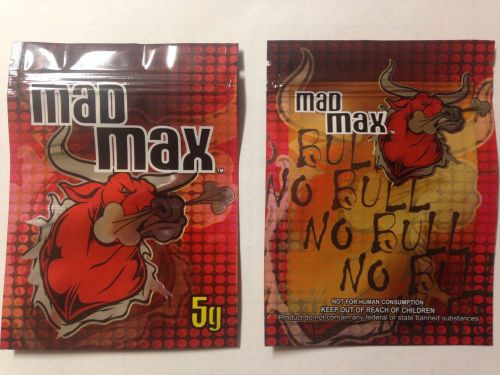 50 Mad Max 5g EMPTY** Mylar Ziplock Bags (FREE BONUS BAGS)