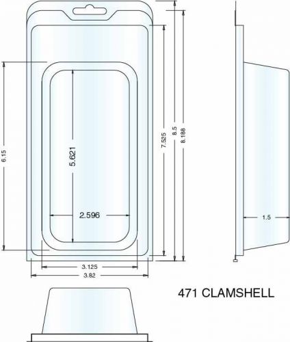 Retail Clamshell Blister Pack w/hang hole great for herbs or accessories 6&#034;x3&#034;