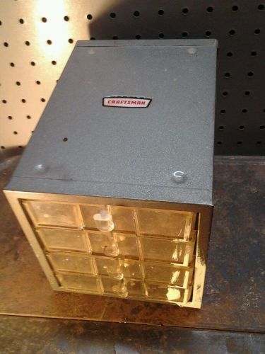 Vintage  Craftsman Parts Storage Bin Cabinet 4 Drawer Organizer Metal Industrial