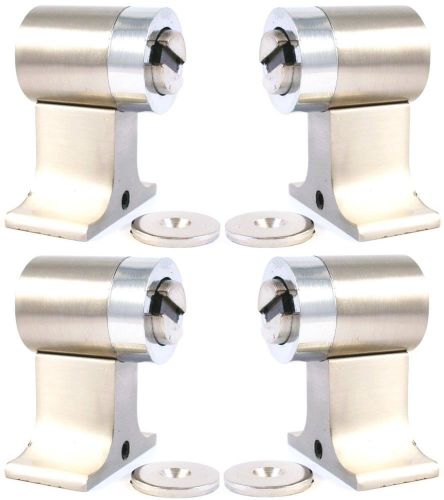 Lot of 4 ~ dx-1 satin nickel magnetic door stop /holder commercial grade quality for sale