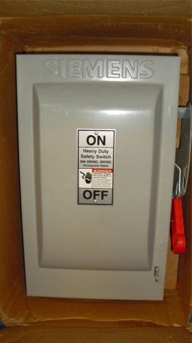 Siemens HNF362 Heavy Duty Safety Switch 3P 60A 600V-600VDC Non-Fused, Nema Type1