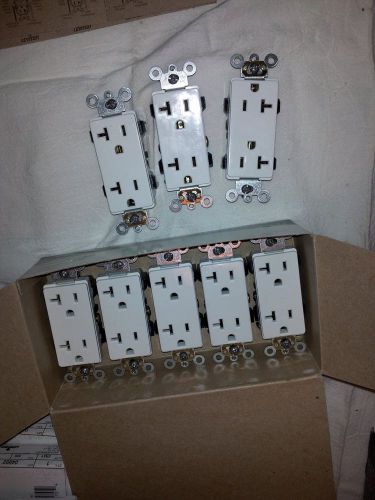 (8) Leviton Decora Plus 16352-W Spec. Grade Duplex receptacles 20A