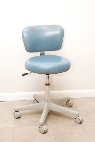 Dentsply 6465 Light Blue Dental Operator Stool w/ Adjustable Height &amp; 5 Casters