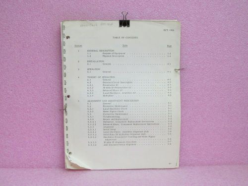 Nems-Clarke Manual RFT-106B RF Tuner Operation &amp; Calibration Manual w/Schematics