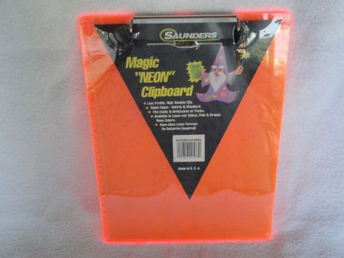 Saunders Magic &#034;NEON&#034; Clipboard, 9&#034; x 12&#034;, Orange