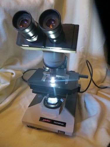 Olympus BH-2 BHTU MICROSCOPE + 3 Lenses + 7 bulbs- doctor&#039;s estate