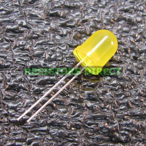 5pcs Round 10mm Yellow LED Diffused Lens 800 MCD Ham Radio USA Seller 5x BG18