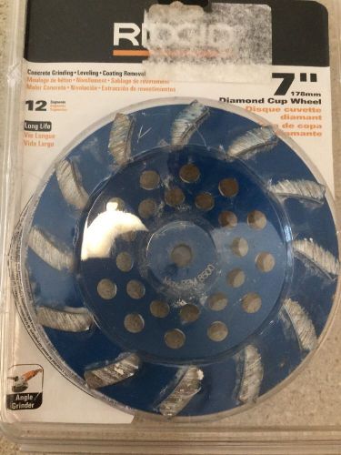 Ridgid 7 in. Blue 12-Segment Turbo Cup Concrete Grinding Wheel TAW7012L1