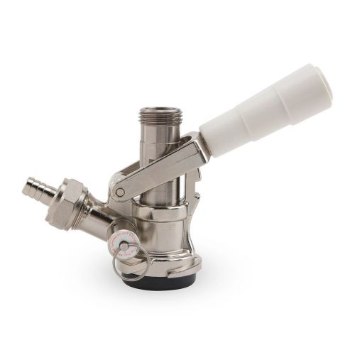 Economy US Sankey Keg Coupler - D System - White Handle - Kegerator Draft Beer