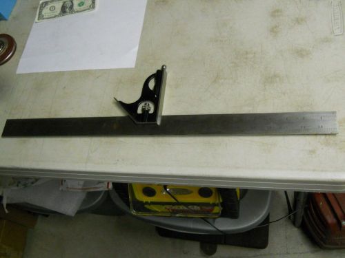 Starrett  #434 combination square head w/#439 24&#034; grooved rule.   used for sale