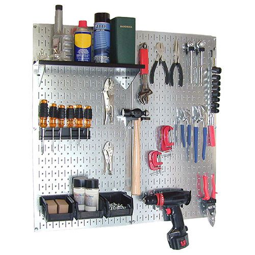 Steel pegboard organizer garage storage board hooks stable wall control heavy for sale