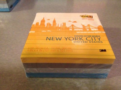 Post-It Super Sticky Colors Of The World NewYork Notes, Super Sticky, 4 X 4, 90/