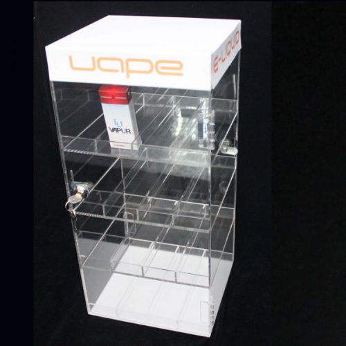 NEW! ACRYLIC LOCKING DISPLAY CASE -E-LIQUID/VAPE PENS/E-CIG JUICE BOTTLE CABINET