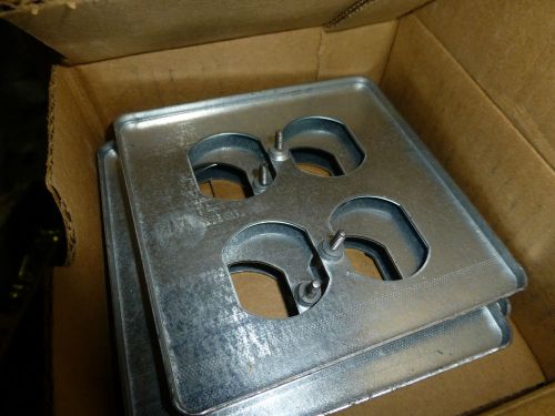 Appleton EGS FSK2DR Stamped Outlet 4 plug plate cover for FS &amp; FD Boxes LOT 7