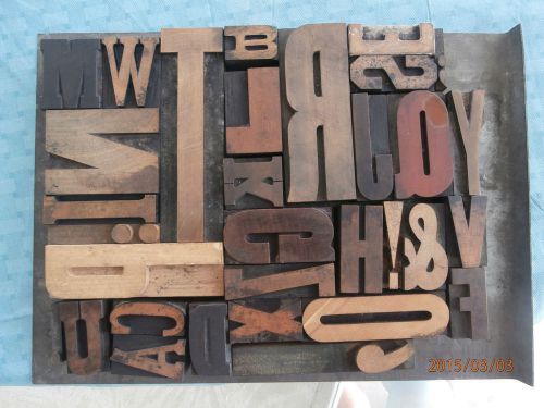 ECLECTIC WOOD LETTERPRESS PRINTING TYPE ALPHABET FONT LETTERS