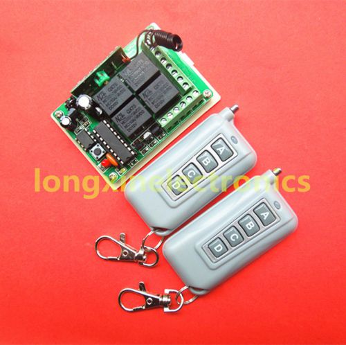 12V 4CH Channel 433Mhz Wireless Remote Control Switch With 2 Transimitter