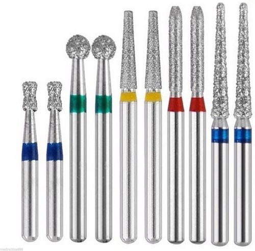 50 pcs Dental Diamond Burs Flat-end Tapered Medium FG 1.6mm