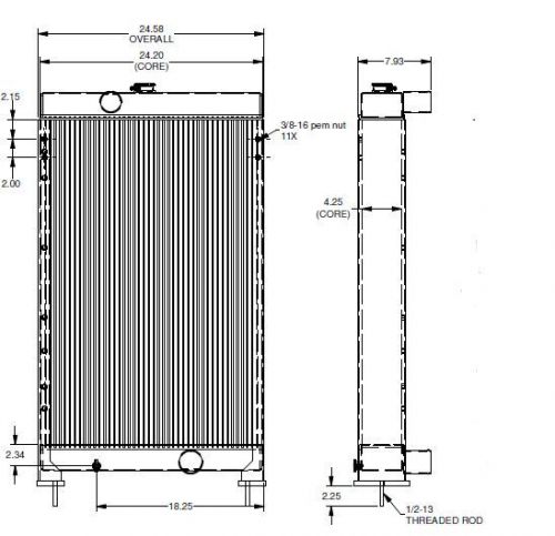 Replacement Radiator for John Deere Skidder 460D, AT 184308, AT 132920, SWR-7535