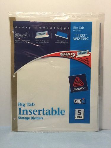 Avery WorkSaver Big Tab Insertable Dividers, 5-Tab, 1 Set (11122)