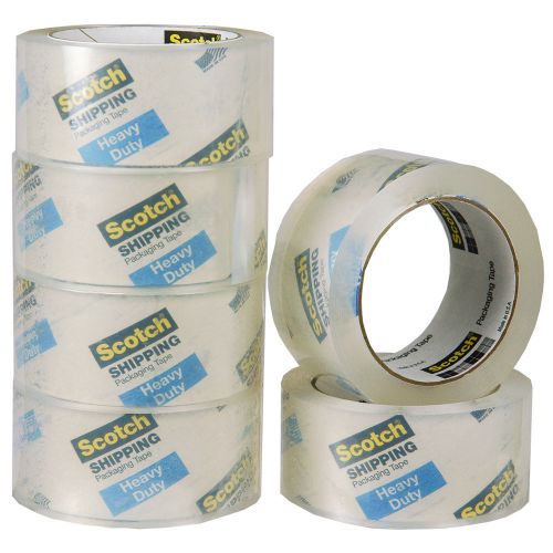 6 Rolls Scotch Shipping Packaging Tape Heavy Duty, 3850, 1-7/8&#034; x 54.6 Yds Clear