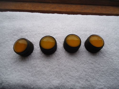 Rare large glass Yellow indicator light covers.