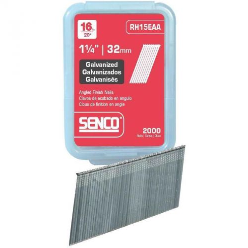 Collated Finish Nail, 16 ga x 1-1/2&#034;, 20 deg, Steel, 2000/CT SENCO RH17EAA Steel