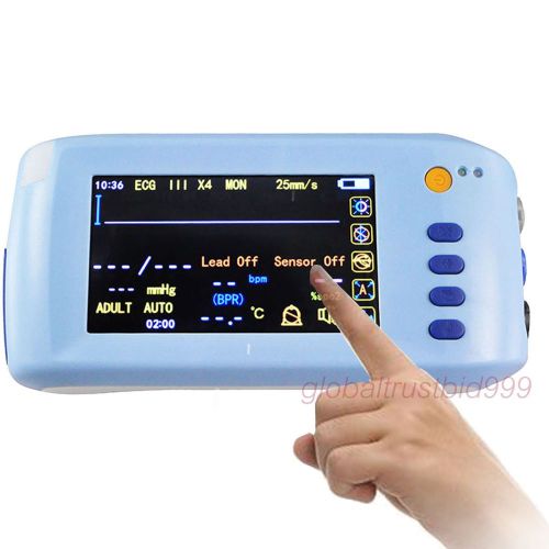 ICU CCU Handheld NIBP SPO2 ECG TEMP RESP PR 6 Parameter Patient Monitor software