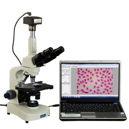 OMAX 40X-2500X Phase Contrast LED Siedentopf Compound Microscope &amp; 14MP Camera