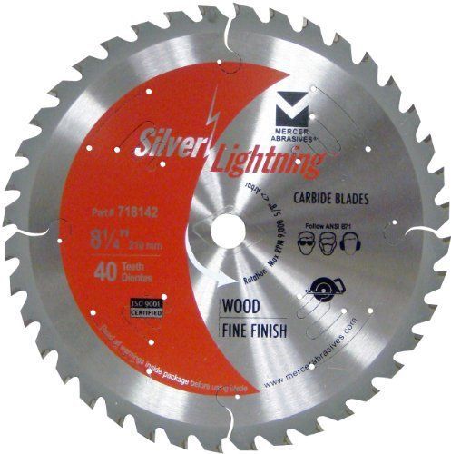 Mercer Abrasives 718142 40-Tooth ATB Carbide Wood Cutting Blade with 8-1/4-Inch