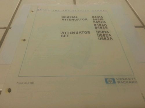 operating  service manual coaxial attenuator set 8491a 8491b 11581A 8493 8493 hp-
							
							show original title