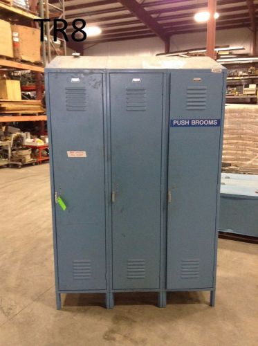 54&#034; w x 21&#034; d x 85&#034; h full 3 personnel/gym/school/equipment storage locker for sale