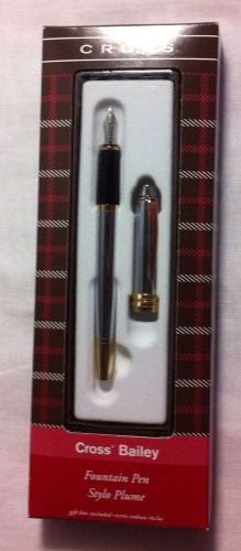 Cross Bailey Coll. Exective-style Fountain Pen - Chrome Barrel - in Gift Box