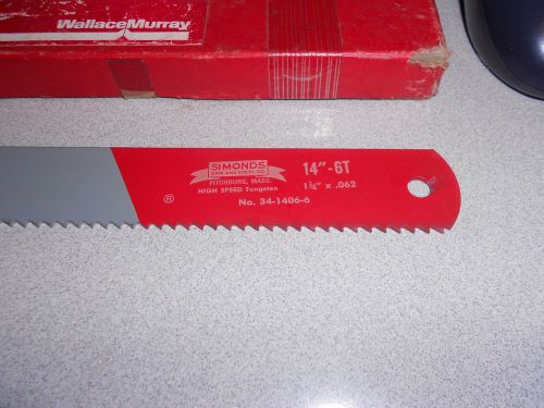 (8) SIMONDS 14&#034; - 1-1/4 X .062 6T TUNGSTEN POWER HACKSAW BLADES. NEW IN THE BOX