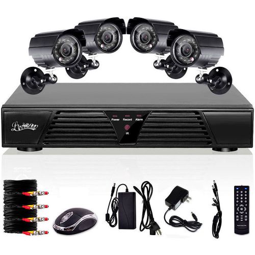 4CH Channel CCTV DVR Outdoor Security Camera System Night 600TVL Camera NO HDD!