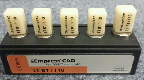 NEW LOT  IVOCLAR VIVADENT IPS EMPRESS CAD F/CEREC &amp; INLAB HT-B1/I10 PORC 5 BLKS