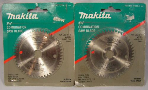 2 Makita Saw Blade 3-3/8th Diameter 50 Teeth 15 Mm Arbor 721003-8 / 088381100816